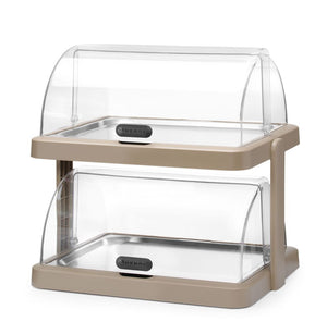 Koeldisplay met rolltop “Duo” UNIQ, HENDI, designed by Robert Bronwasser, Dubbel, Beige, 480x355x(H)480mm, Rechthoekig