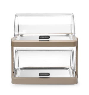 Koeldisplay met rolltop “Duo” UNIQ, HENDI, designed by Robert Bronwasser, Dubbel, Beige, 480x355x(H)480mm, Rechthoekig