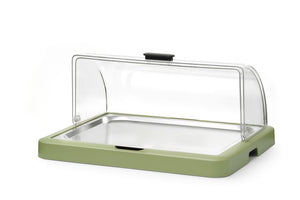Koeldisplay met rolltop “Duo” UNIQ, HENDI, designed by Robert Bronwasser, Enkel, Groen, 460x355x(H)220mm, Rechthoekig