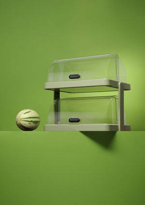 Koeldisplay met rolltop “Duo” UNIQ, HENDI, designed by Robert Bronwasser, Dubbel, Groen, 480x355x(H)480mm, Rechthoekig
