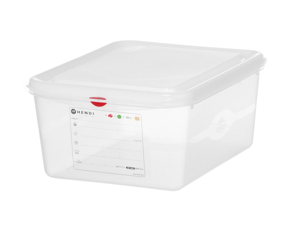 GN 1/2 container, polypropyleen, HENDI, GN 1/2, 10L, Transparant, 325x265x(H)150mm, Rechthoekig