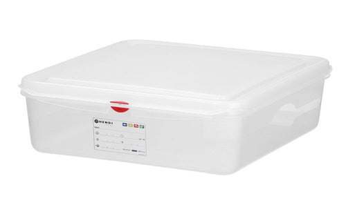 GN 1/1 container, polypropyleen, HENDI, GN 1/1, 13L, Transparant, 530x325x(H)100mm, Rechthoekig