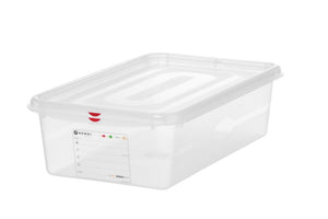 GN 1/1 container, polypropyleen, HENDI, GN 1/1, 21L, Transparant, 530x325x(H)150mm, Rechthoekig
