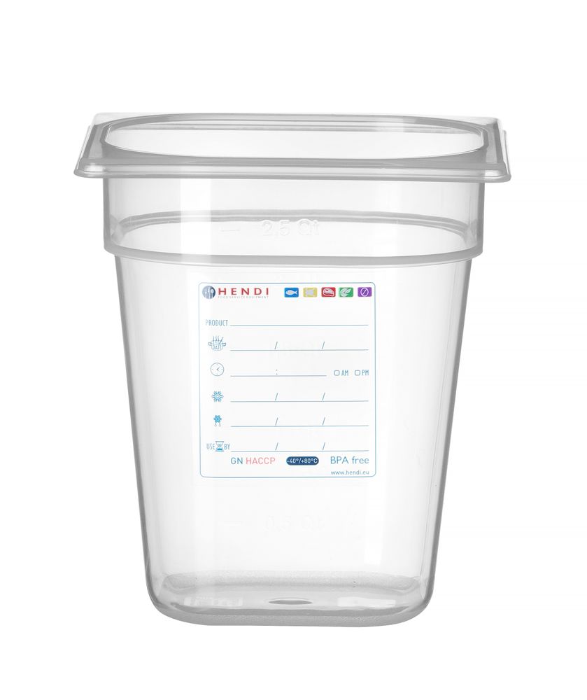 Container GN 1/6, HENDI, GN 1/6, 3,4L, Transparant, 176x162x(H)200mm