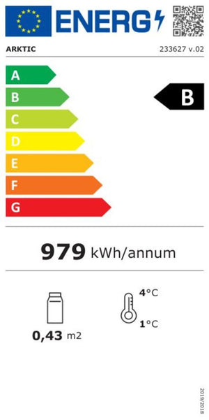 Koelvitrinekast 58L, Arktic, zwart, 230V/170W, 406x452x(H)830mm