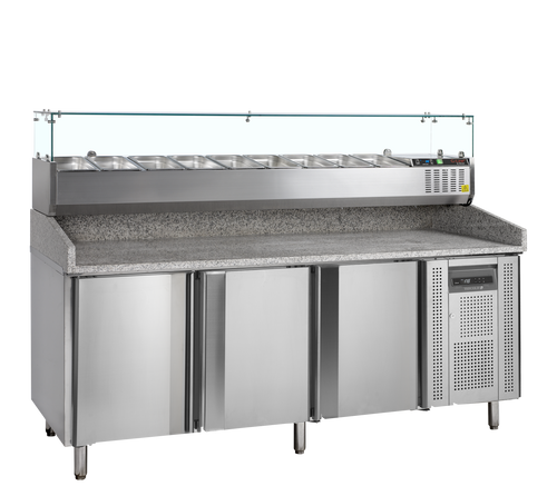Pizzatafel incl. unit voor toppings PT1300 + GVC38-200