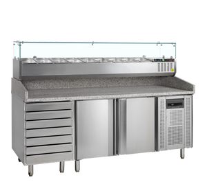 Pizzatafel incl. unit voor toppings PT1310 + GVC38-200