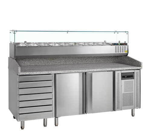 Pizzatafel incl. unit voor toppings PT1310 + GVC38-200
