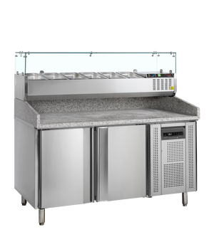 Pizzatafel incl. unit voor toppings PT1200 + GVC38-150