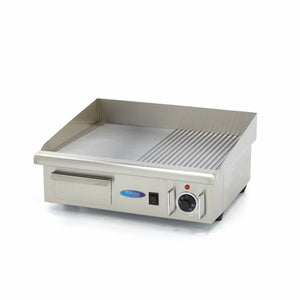 Grillplaat - Half Gegroefd - 55 cm - incl. Opvangbak