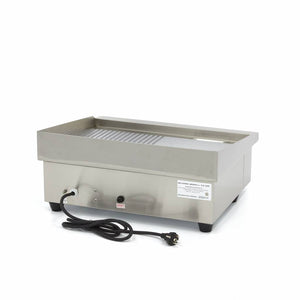 Grillplaat - Half Gegroefd - 55 cm - incl. Opvangbak