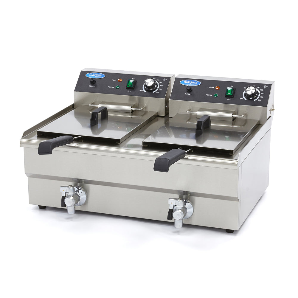 Frituurpan - 2x 16 L - 2 Manden - met Tapkraan