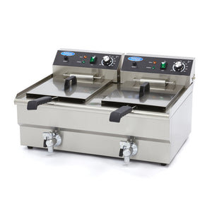 Frituurpan - 2x 16 L - 2 Manden - met Tapkraan