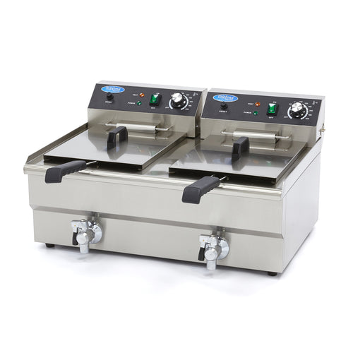 Frituurpan - 2x 16 L - 2 Manden - met Tapkraan