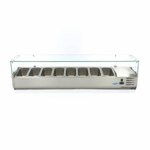 Opzetkoelvitrine - 180 cm - 8 x 1/3 GN Bakken