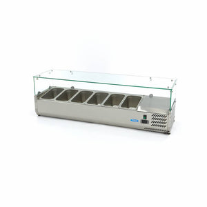 Opzetkoelvitrine - 140 cm - 6 x 1/3 GN Bakken