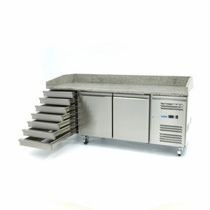 Pizzawerkbank - 202 cm - 2 Deuren - 7 Laden