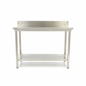 Werktafel rvs - 80 x 70 cm - Verstelbare Hoogte - met Spatrand