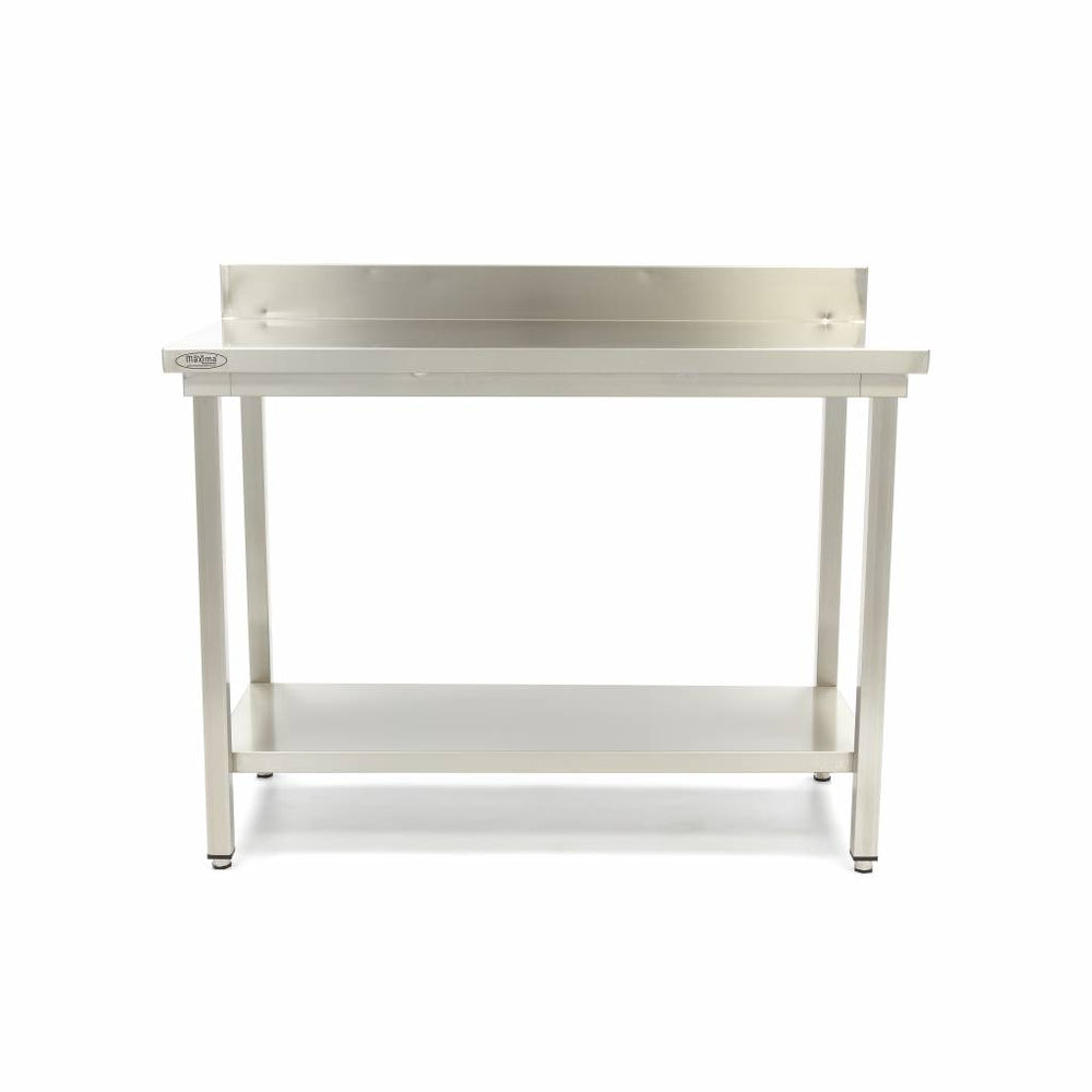 Werktafel rvs - 120 x 70 cm - Verstelbare Hoogte - met Spatrand