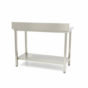 Werktafel rvs - 80 x 70 cm - Verstelbare Hoogte - met Spatrand