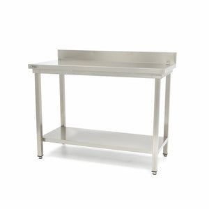 Werktafel rvs - 80 x 70 cm - Verstelbare Hoogte - met Spatrand