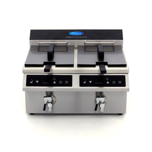 Frituurpan - 2x 8 L - 2 Manden - met Tapkraan - Inductie