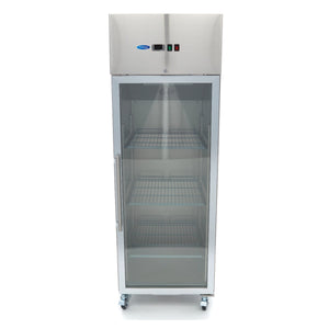Koelkast - 600 L - 3 Verstelbare Roosters (2/1 GN) - Rvs - met Glazen Deur