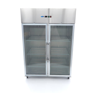 Vrieskast - 1200 L - 6 Verstelbare Roosters (2/1 GN) - Rvs - met Glazen Deur