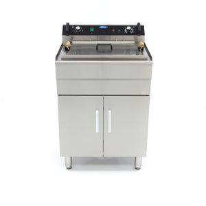 Frituurpan - 35 L - 1 Mand - met Tapkraan - 400V