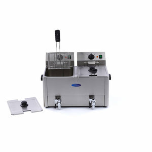 Frituurpan - 2x 8 L - 2 Manden - met Tapkraan