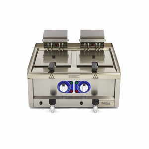 Frituurpan - 2x 10 L - 2 Manden - met Tapkraan - 400V
