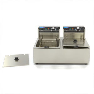 Frituurpan - 2x 6 L - 2 Manden - tot 2,4 Kg Frites