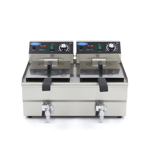 Frituurpan - 2x 10 L - 2 Manden - met Tapkraan