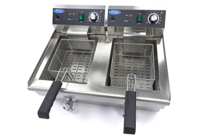 Frituurpan - 2x 13 L - 2 Manden - met Tapkraan