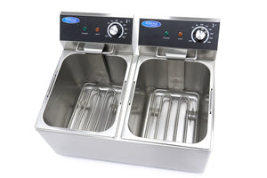 Frituurpan - 2x 8 L - 2 Manden - tot 2,8 Kg Frites