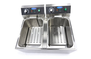 Frituurpan - 2x 11 L - 2 Manden - tot 2,8 Kg Frites