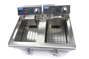 Frituurpan - 2x 13 L - 2 Manden - met Tapkraan