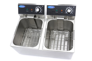 Frituurpan - 2x 8 L - 2 Manden - tot 2,8 Kg Frites