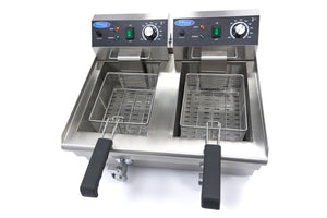 Frituurpan - 2x 10 L - 2 Manden - met Tapkraan