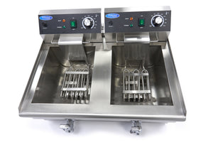 Frituurpan - 2x 13 L - 2 Manden - met Tapkraan