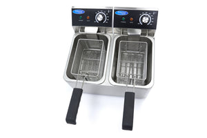 Frituurpan - 2x 4 L - 2 Manden - tot 1,5 Kg Frites
