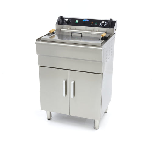 Frituurpan - 35 L - 1 Mand - met Tapkraan - 400V