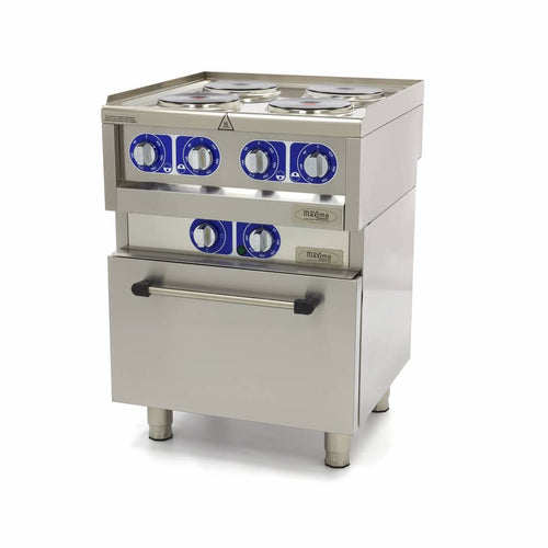 Professionele Horeca Fornuis - 4 Pitten - Met Oven - Elektrisch  - 60 x 60 cm