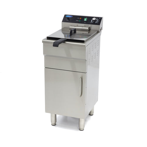 Frituurpan - 16 L - 1 Mand - met Tapkraan en Opbergruimte - 400V