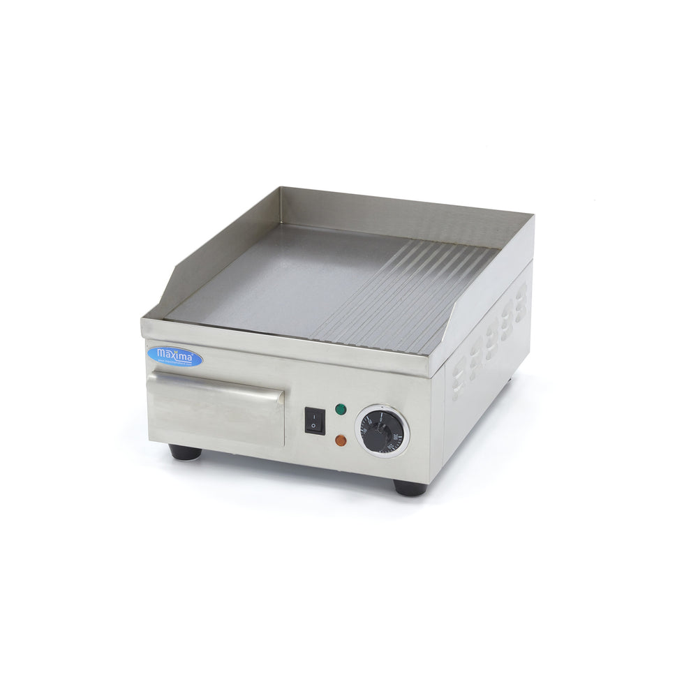 Grillplaat - Half Gegroefd - 36 cm - incl. Opvangbak