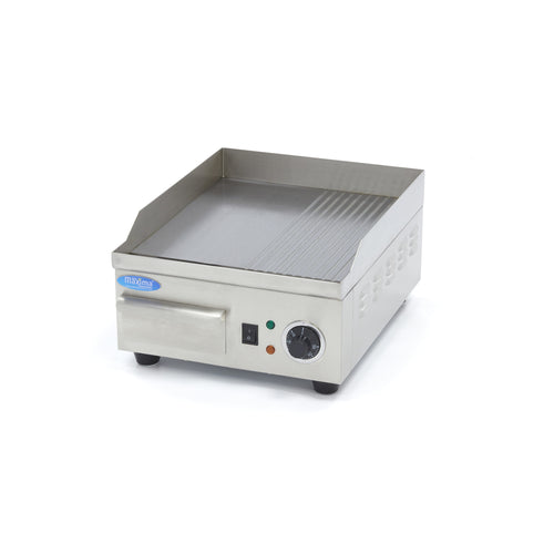 Grillplaat - Half Gegroefd - 36 cm - incl. Opvangbak