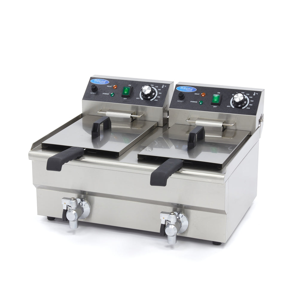 Frituurpan - 2x 10 L - 2 Manden - met Tapkraan
