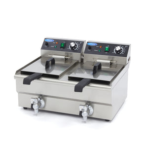 Frituurpan - 2x 10 L - 2 Manden - met Tapkraan