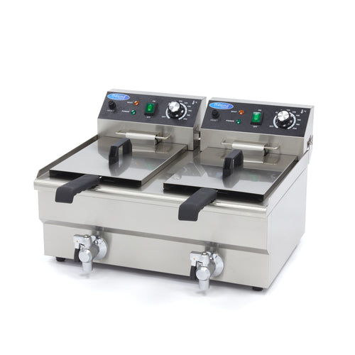 Frituurpan - 2x 10 L - 2 Manden - met Tapkraan