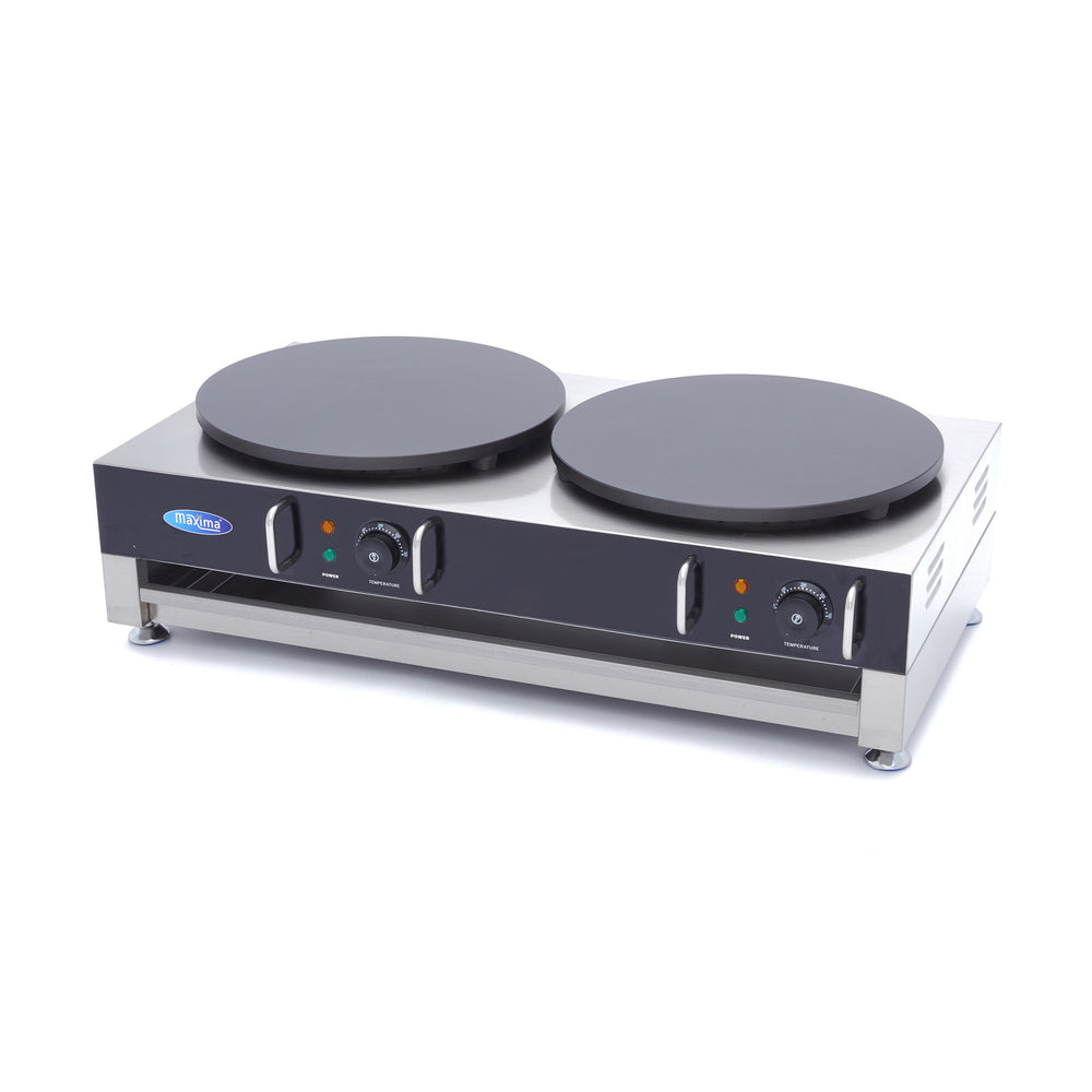 Crepebakplaat - Dubbele Crepes - 2 x 40 cm - incl. Beslagverdeler